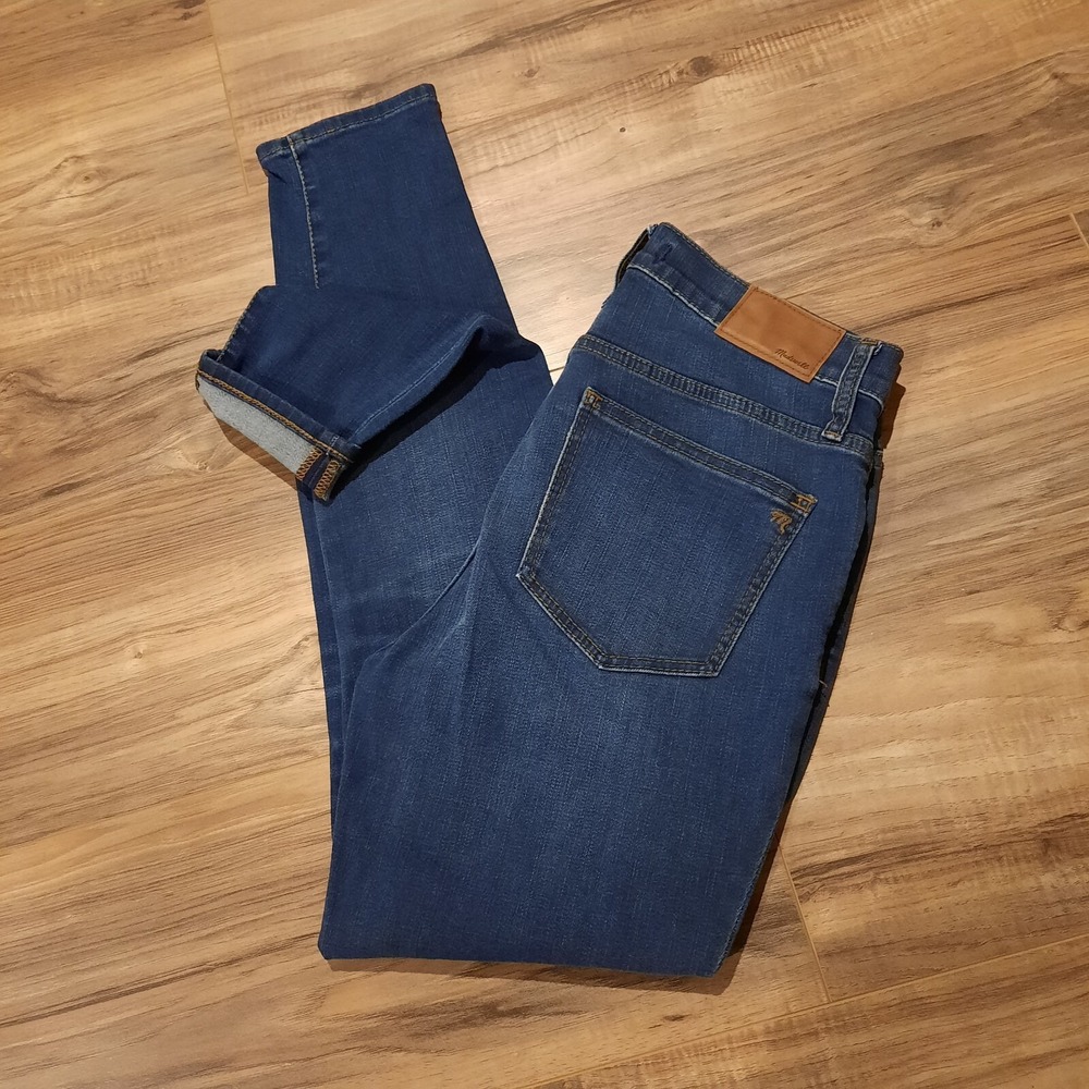Madewell Jeans Womens 27 Skinny 9" High Rise Darker Blue Stretch